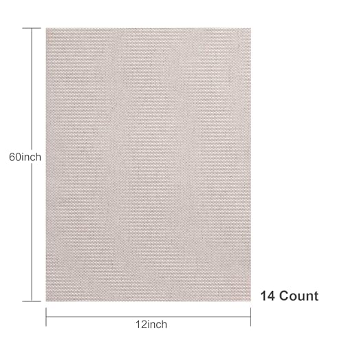 Aida Cloth 14 Count Cross Stitch Fabric,12 by 60inch(14CT,Oatmeal) - color: Oatmeal, size: 14CT
