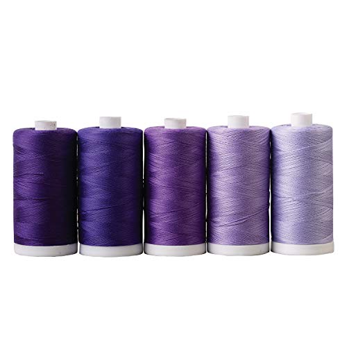 Connecting Threads Purple Assorted 100% Cotton Thread Set - 5 Spools - color: Purple Persuasion