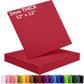 2mm Stiff Felt Sheets 12" X 12" (10 Pack, Red) - color: Red