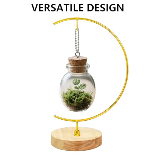 YY YEARCHY 11-inch Ornament Display Stand with Wooden Base Metal Hook Tabletop Holder for Hanging Glass Globe Ball Gifts(1, Bright Gold) - color: Bright Gold