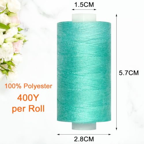 All Purpose Polyester Sewing Thread-2 Spools for Hand and Machine Sewing(Emerald Green) - color: Emerald Green