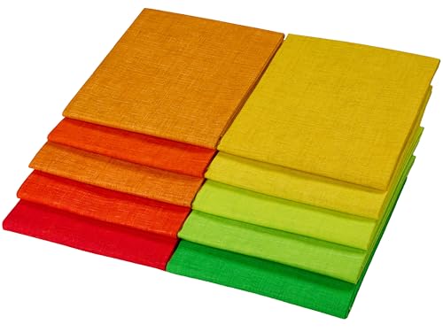 Craftido - 11 Options Solids with Tweed Tonals - Assorted Color Cotton Quilting Fabric Bundles 10pcs Fat Quarters 18"x21" - Medium Weight 5.2oz - for Quilting, Sewing and Crafts - Fruit&Garden - color: Fruit&garden