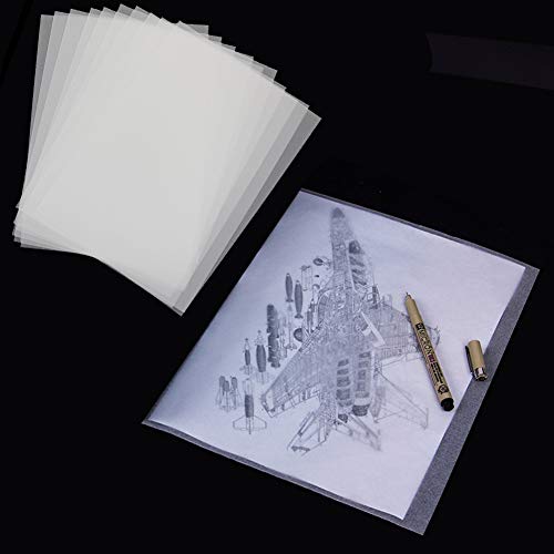 Waybas 100 PCS Tracing Paper, A4 Size, White, 8.5 x 11.5 Inch, Translucent, Sketching, Calligraphy - color: 100 Pcs
