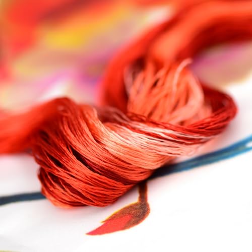 Natural Silk Thread for Embroidery, 7 Vibrant Colors, 110m Each, Handmade Silk Floss（07） - color: 07