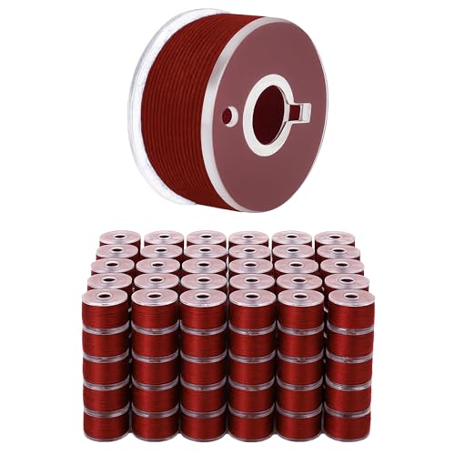 Mandala Crafts Maroon 15J SA156 Prefilled Bobbin Thread, 144 PCs - color: Maroon, size: Size A 144 X 142 Yards