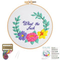 Louise Maelys Funny Floral Quote Embroidery Kit for Beginners DIY Craft - color: funny flower 2