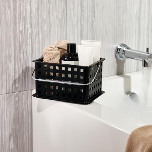 iDesign Plastic Shower Caddy Basket with Handle, Black - color: Black, style: Pack of 1