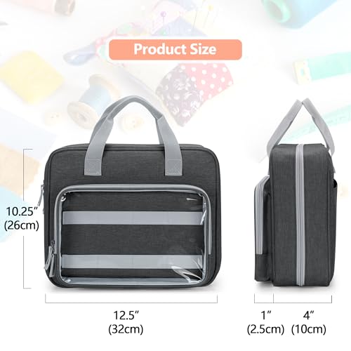 LUXJA Sewing Storage Organizer with Folio Open Design, Gray - color: Gray