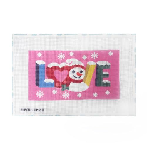 Howie's Needlepoint Needlepoint Kits for Adults & Beginners, 18 Mesh Printed Needlepoint Canvas, Stamped Patterns Canvas Starter Kits(Snowy Love,11"x 6") - color: Snowy Love