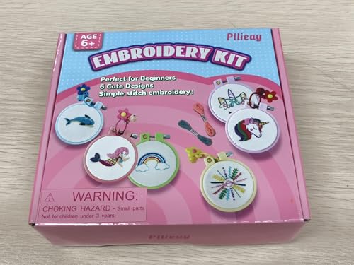 Pllieay 6PCS Embroidery Kit for Kids, Needlepoint Kits for Beginners - style: Regular