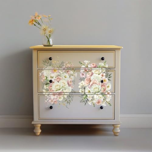 6 Sheets Vintage Life in Full Bloom Flower Rub on Transfer 6x12 - style: Minimalist Style Flowers