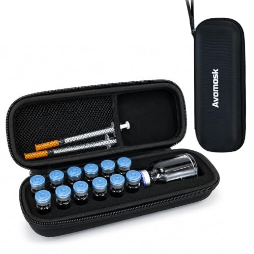 13 Slots Dual-Size 30ml & 3ml Peptide Case, Vial Holder, Vial Storage Case for Fridge and Travel, Fits Standard Vials (Case Only) - size: Dual 30ml & 3ml