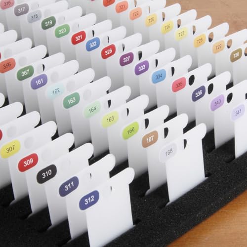 Hamtery 500pcs Embroidery Floss Bobbins with Floss Number Stickers, DIY Thread Organizer Set with Color-Coded Labels for Cross Stitch and Embroidery Storage