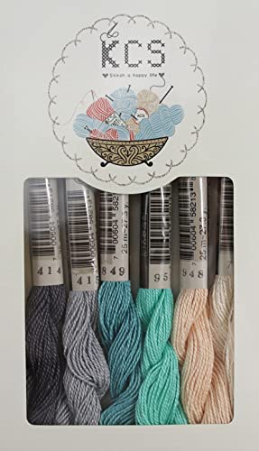 KCS 162 Yards(150 Meters) Mercerized Pearl Cotton Crochet Needlepoint Thread,Size 5,6 skeins,Mixed Color 16 - color: 6color16, size: 6 skeins