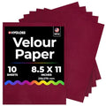 Hygloss Velour Paper 8.5 x 11, Soft Flocked Craft Paper, 10 Sheets Burgundy - color: Burgundy
