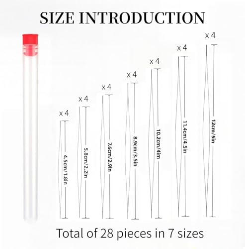 FREICO 28 Pcs Beading Needle Set, 7 Sizes Big Eye Seed Bead Needles, Long Straight Twist Beading Needles, Flexible Needle for Beads for Jewelry Making