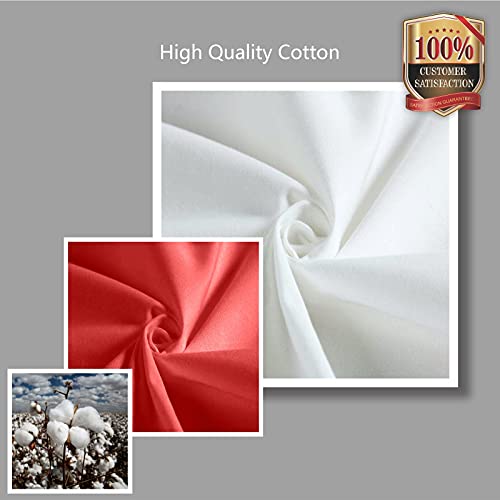 TOPDesign 1-Pack Super Strong Large 12oz Cotton Canvas Tote Bag, Reusable Grocery Shopping Cloth Bag, Fashionable Two-Tone Tote for Crafts, DIY Your Creative Designs - color: Red/White