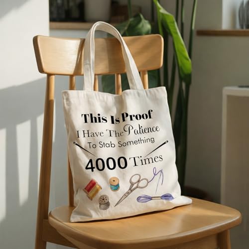 Cross Stitch Project Canvas Tote Bag Sewing Gifts for Women