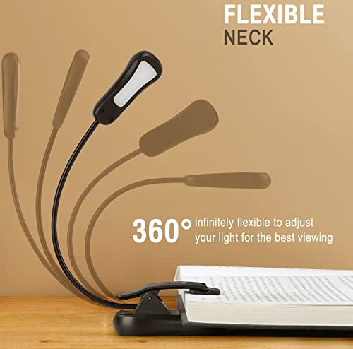 Vekkia 3000K Warm LED Rechargeable Book Light - color: Jet Black
