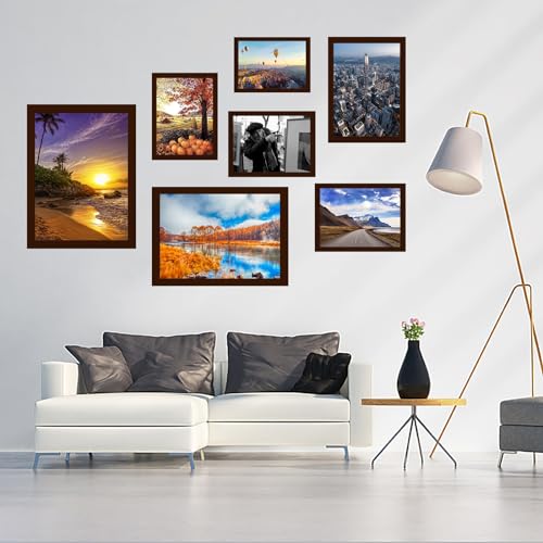 10x14 inch Wood Picture Frames for Wall Hanging,Diamond Painting Frames Rectangle Baby Scan Picture Frame for Family Walls Decoration,Anniversary,Wedding,Christmas,Halloween,Shower,Certificate (Brown) - color: Brown, size: 10x14 inch