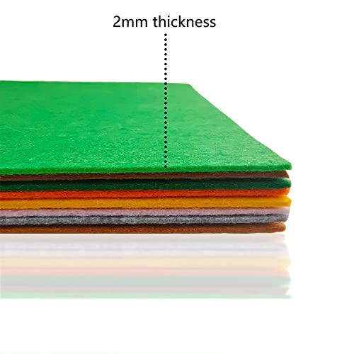 Jtnohx Stiff Felt, 2mm Thick Felt Sheets for Crafts, 8"x12" Hard Felt Fabric Squares 8Pcs for DIY Projects (Yellow Brown Series) - color: Yellow Brown Series