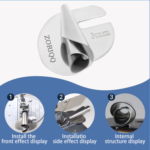 4PCS Universal Sewing Rolled Hemmer Foot for Sewing Machine - size: 3/4/5/6mm Rolling Hem
