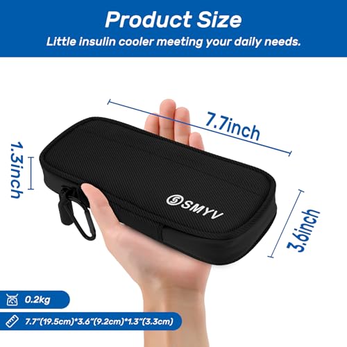 SMYV Insulin Cooler Travel Case with 2 TSA Approved Ice Packs, Black - color: Soft Black
