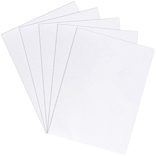 Aida Cloth 14 Count Cross Stitch Fabric,12×18inch,5Pcs (White) - color: White