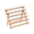 Laflare Braid Rack 60 Spools, PP Braiding Hair Stand, Thread Rack, Sewing Organizer, Quilting, Embroidery - Versatile Extension Holder - color: 1. Wood Color