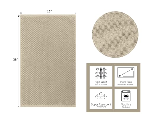 COTTON CRAFT Amazing Kitchen Towel - 12 Pack 100% Cotton Waffle Terry Towel - color: Beige, size: 12 Pack