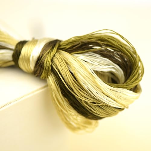 Natural 100% Silk Thread, Handmade Embroidery Thread Silk Floss 7 Colors 110m Each (18) - color: 18