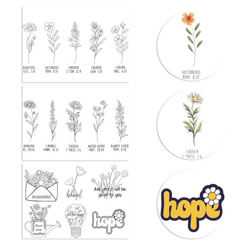 Large Design Water Soluble Stabilizer for Embroidery Stick and Stitch Embroidery Paper Tear Away Embroidery Stabilizers with 16 Pcs Bible Patterns for Embroidery Hand Sewing Love(3 Sheets)