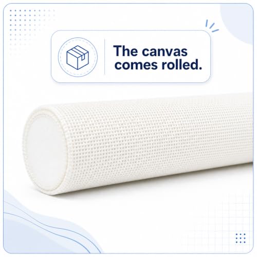 13 Mesh Needlepoint Canvas - 23.6" x 17.7" Blank Needle Point Canvas for DIY Embroidery and Needlepoint Projects, Easy to Cut for Coasters, Bookmarks, Ornaments and Craft Designs - color: White