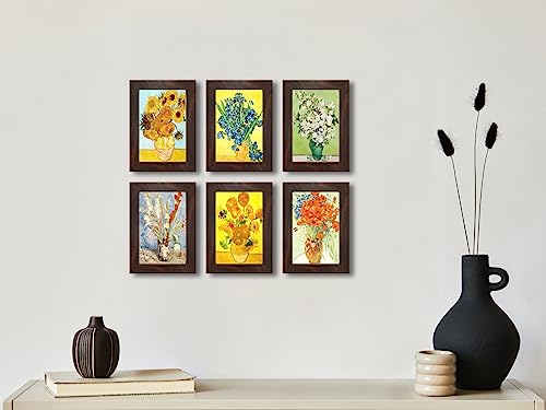 4x6 Picture Frame Set of 6 with Real Glass for Pictures 4x6 Without Mat,Wall or Tabletop Gallery Photo Frames Walnut - color: Walnut, size: 4x6(set of 6)