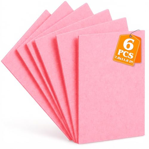 Light Pink Stiff Felt Sheets 2mm Thick for Crafts, 7.8" x 11.8" (6-Pack) - color: Light Pink