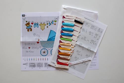 RIOLIS 1418 It's a Boy! Counted Cross Stitch Kit 7.87 x 7.87 in - style: It's a Boy! 1418