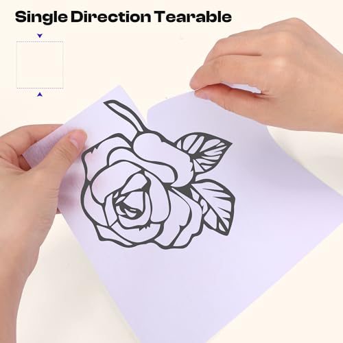 Caydo 100 Sheets 8"x8" Embroidery Stablizer, Tear Away Stablizer Precut Embroidery Stablizer for Machine Embroidery, Fits 4"x4" and 6"x6" Embroidery Hoops