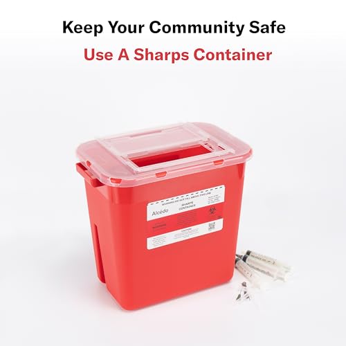 Alcedo Large Sharps Container 2 Gallon (3-Pack) Home & Professional Use