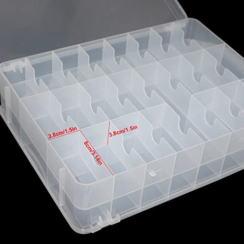 Double-Sided Storage Organizer 46 Grids Sewing Organizer Portable Thread Storage Box Clear Plastic Organizer Box for Embroidery and Sewing Threads, Beads, Small Crafts