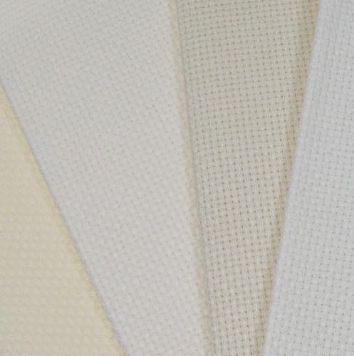KCS 4 pc of 12" x 18"(30cmx45cm) 14CT Counted Cotton Aida Cloth Cross Stitch Fabric (Antique White+Cream) - color: Antique White+cream