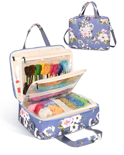 Sewing Supplies Organizer Bag with Removable Binder, Flower - color: Flower