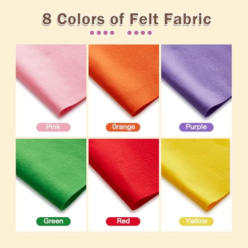 HaoFeiJH Felt Sheets - 6PCS Soft Felt Squares (8x12 A4), 1.5mm Thick, Ideal for Sewing, Patchwork, Decoration, Embroidering, DIY Craft - color: Multi Colorde-6
