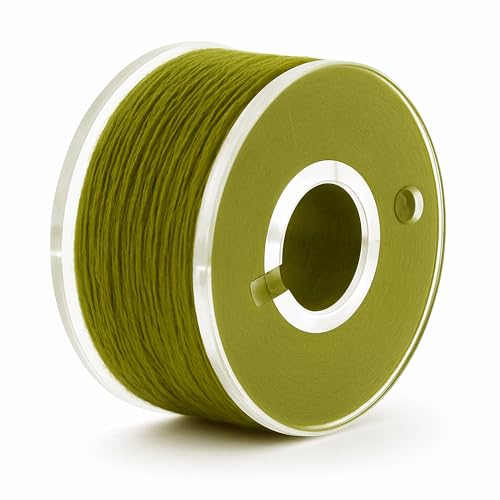 Mandala Crafts Olive Green 15J SA156 Prefilled Bobbin Thread, 144 PCs - color: Olive Green, size: Size A 144 X 142 Yards