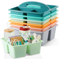 6 Pack Plastic Classroom Organizer Caddy with Handle, Morandi - color: Morandi