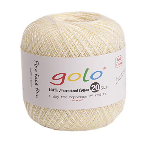 golo Crochet Thread Size 20 Knitting Yarn Pearl White Yarn 804 - color: 804 Pearl white