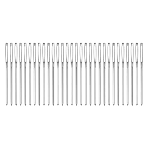 HARFINGTON 30Pcs Large Eye Blunt Needles 2.36" Tapestry Needle Yarn Sewing Knitting Weaving Needle Stainless Steel for Crochet Projects - size: 2.36"