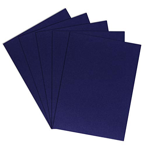 Aida Cloth 14 Count Cross Stitch Fabric,12×18inch,5Pcs (Navy) - color: Navy
