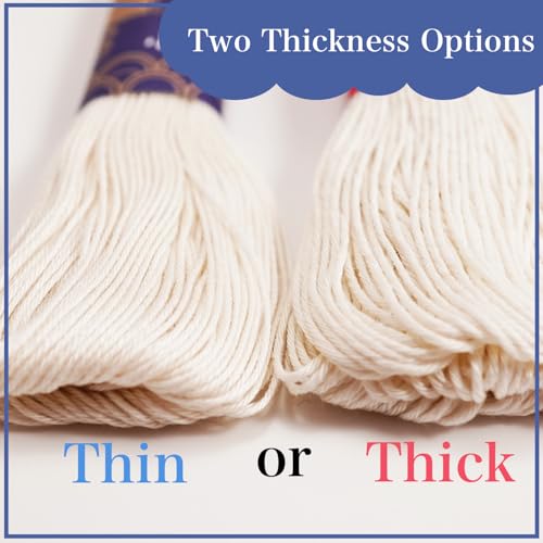 Daruma Sashiko Mini Skein Thread Set 100% Cotton Embroidery Floss for Hand Stitching and Crafts | Zipper Bag & 3 Bird Thread Cards | Made in Japan (20 Colors/Thin) - color: 20 Colors / Thin