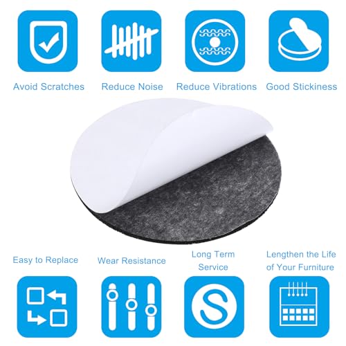 PATIKIL 3.5 Inch Diameter Lamp Base Felt, 20Pack 2mm Thickness Round Soft Adhesive Non-Slip Anti-Scratch Backed Felt for Lamp Furniture DIY Craft, Black - color: Black, size: 3.5 Inch