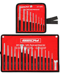25-Piece Punch and Chisel Set with Roll Pin Punches, Includes Taper, Pin, Center Punches & Cold Chisels for Metalworking, Automotive, and Craft Use - color: 25-piece Set With Roll Pin Punches